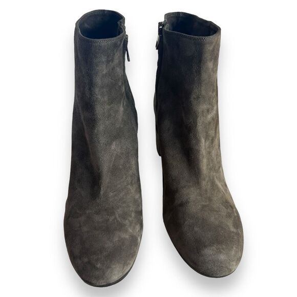 Vince Blakely Gray Suede‎ 2.5” Block Heel Ankle Boots Bootie Size 9M EU 39 Shoes - Picture 4 of 12